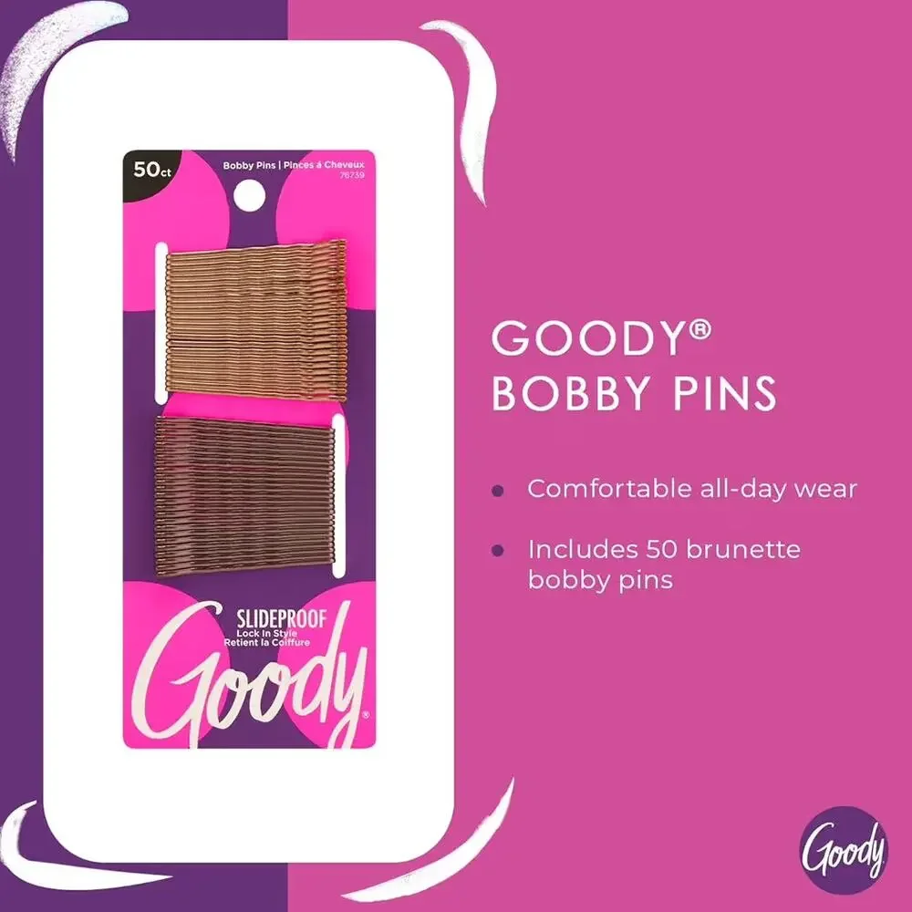 New 48CT Slideproof Bobby Pins Brown